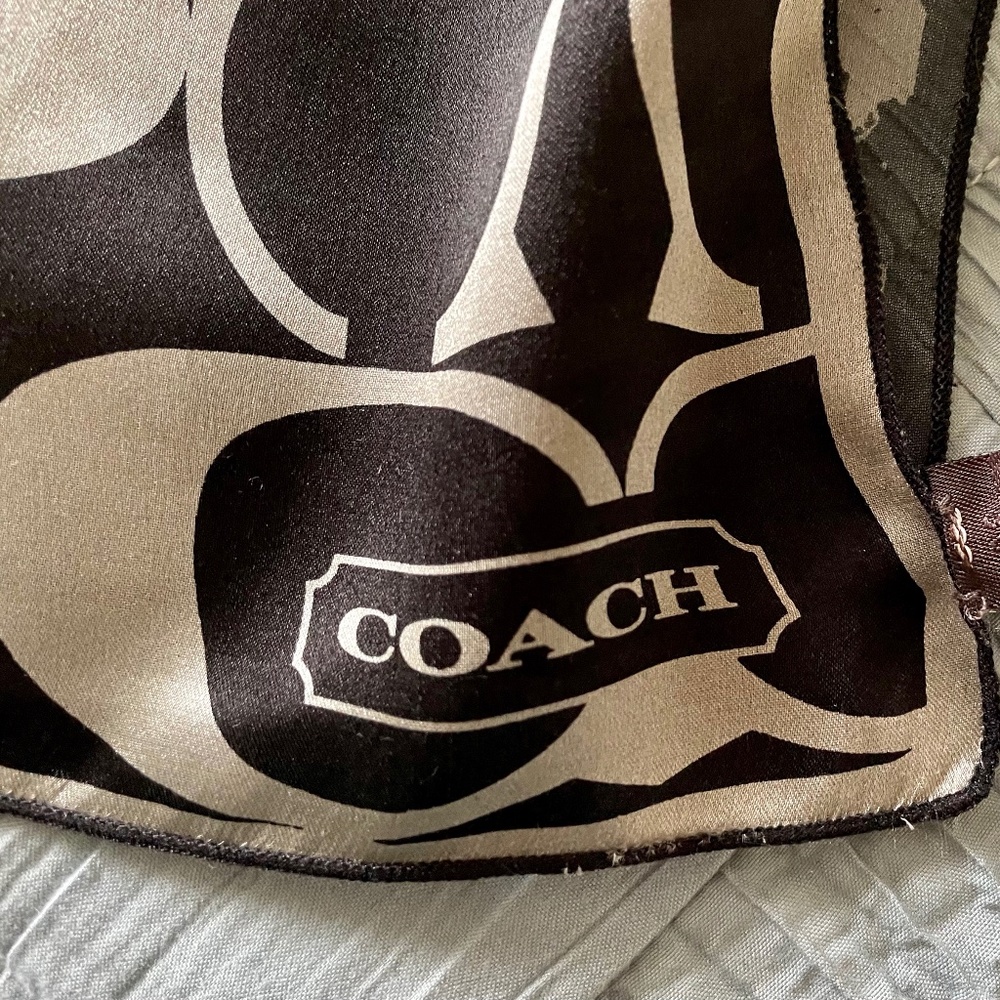 Coach double silk printed scarf